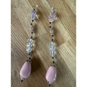 Jewelmint Parisan Dream Pink and Purple Chandelier Long Earrings- 6 in.